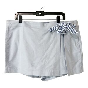 Vineyard Vines Oxford Grosgrain Tie Blue Side Zip Nautical Skort Size 16